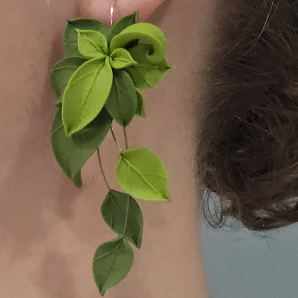 ETSY STATEMENT EARRINGS - polymer clay earrings w stainless steel wire hook - Picture 2 of 6